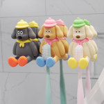 퍼피퍼피 강아지 실리콘 칫솔걸이 아이보리 : 살림을 더하다