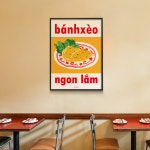 반쎄오 M 유니크 인테리어 디자인 식당 포스터 액자 베트남 동남아 : 모노하키친