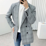 남자더블자켓 체크 오버핏블레이저 남성가을자켓 : 포앤유