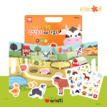 아리아띠 유아 퍼즐 교구 착착 자석놀이 3종 슈퍼마켓 교통신호 주말농장 동물 놀이보드 탈것 : 아리아띠