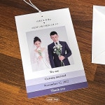 [한줄에 엮어낸, 우리 이야기] 그라데이션 포토 청첩장 소량 제작 결혼식 셀프 엽서 카드 : 서제로