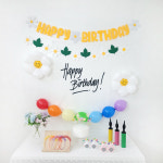 심플해피버스데이 데이지 레인보우 생일파티용품세트 핑크/옐로우 완벽한 구성 : 해피제이니