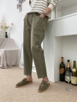 가을 데일리 꾸안꾸 완전 편한 스판 코튼 포켓 배기  9부 바지 팬츠  (55~77까지) : 제이와이엠