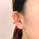 귀걸이 이어커프 한쪽 귀용 금속 체인 자석 이어커프 남여 공용 광택 있는 쌓을 수 있는 연골 피어싱 광택 있는 귀 액세서리 황금의... 