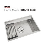 원앙싱크 한스 핸드메이드 싱크볼 GRAND G6302 사각볼 교체 싱크대 상판 인테리어 주방 리모델링 : 키노키친
