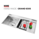 원앙싱크 한스 핸드메이드 싱크볼 GRAND G6305 사각볼 교체 싱크대 상판 인테리어 주방 리모델링 : 키노키친