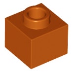 레고부품 변형브릭 [Dark Orange] Brick, Modified 1 x 1 x 2/3 with Open Stud (86996/6382577) 브릭마켓 : 브릭마켓