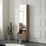 전신거울 화장품 정리함 협탁 수납 서랍장 원룸 좁은 집 공간 가로 틈새 작은 폭 원목 낮은 앉은 뱅이 입식 미니 그레이 오크 화이트 우드 좌식... 