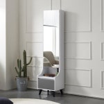 전신거울 화장품 정리함 협탁 수납 서랍장 원룸 좁은 집 공간 가로 틈새 작은 폭 원목 낮은 앉은 뱅이 입식 미니 그레이 오크 화이트 우드 좌식... 