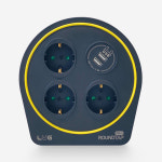 러그박스 라운드탭 캠핑릴선 멀티탭 USB 3구 10M (딥블랙) : 다복점빵