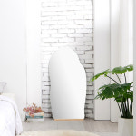 감성 비정형 곡선 대형 전신 거울 인테리어 스탠드 와이드 홈 카페 현관 조약돌 물결 미러 : 리빙플라스크