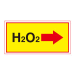 H2O2 오른쪽화살표 산업안전 위험 산업스티커 표지판90x45mm : 에덴티엠 스토어