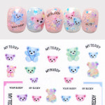 네일베어(nailbear) | 레인보우 테디베어 네일스티커 (곰돌이네일 키치) : 쏘블링 네일