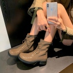 홍이쇼룸 215 - 265 mm 미들 워커 3.5cm 레이스업 워커부츠 220 255 260 빅사이즈 앵클부츠 S2701 : 홍이쇼룸