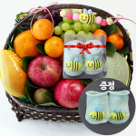 과일바구니 - 꿀벌붕붕이/출산 산모 산후조리원선물 및 집들이 병문안 선물용 전국배달 : 플러스플라워-과일
