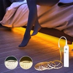 붙이는 LED 라인조명 센서등 무선 USB 침대 커튼 건전지 간접 줄조명 화이트1m : 하나닷컷