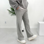 남자 커플 빅사이즈 가을 통넓은 얇은 스웻 와이드 통큰 일자 회색 츄리닝 트레이닝 팬츠 : 옷대리