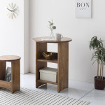 원목 인테리어 선반 협탁 스툴 간이 선반 수납함 원룸 좁은 집 침실 공간 가로 틈새 작은 폭 전면 모듈 월넛 무도장 낮은 미니 3단 티 원형... 