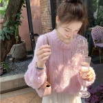여성 스팽글 니트 스웨터 일상복 데일리룩 데이트룩 VC21914146 : 바이올렛 컴퍼니