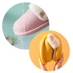 버튼 EVA 탈부착가능 양털 방한슬리퍼 거실화 : 디와이커머스