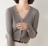 명품가디건 여성 골지니트 면 숏 얇은 사무실 병원 예쁜 가디건 LK-G9171 : cosmandy