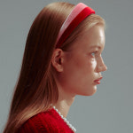 엘리자베스모먼트 레드&핑크 투톤 벨벳 헤어밴드 / Elizabeth Moments Red&Pink Two Tone Velvet Headband : 엘리모