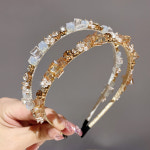 블링블링 예쁜 보석 큐빅 크리스탈 머리띠 얇은 여성 헤어 밴드 : 사찌몰