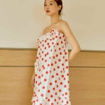 국내제작 여성 골프장 가운 랩 원피스 사우나 실크 면 : 소녀와엄마사이