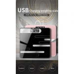 새로운 디지털 무게 규모 욕실 바닥 바디 스케일 유리 스마트 전자 저울 USB 충전 LCD 디스플레이 : 으뜸 직구