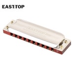 EASTTOP PRO30 10 홀 블루스 표준 뉴 메타리얼 디자인 우드 빗 하모니카 전문 악기 : 골든브리지