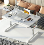 각도조절 다용도 베드테이블 높이조절  접이식 좌석테이블 베드트레이 (usb기능+미니등+미니팬+서랍+독서거치대) : 마레랑