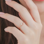 14K 18K 트윈 물고기 반지 애끼반지 여자 엄지 검지 행운 +로즈패키지 : 준주얼리