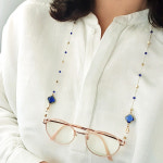 럭셔리 럭키스톤 체인 안경줄 마스크끈 스트랩 고리 목걸이 : 바이진주리본