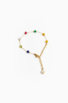 [모드곤] 컬러플 원석 & 담수진주 체인팔찌 Colorful Pebbles stone & Fresh Water Pearl Chain Bracelet : 모드곤