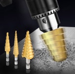 스탭드릴 육각생크 직선형 육각타입 천공 타공 홀쏘 하이스 기리 나선 홀가공 보링 구멍작업 : 유성공구마트