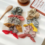 타탄체크 리본 헤어슈슈 곱창밴드 곱창끈 스크런치 머리끈 s034 : DEAR.showroom