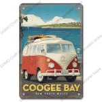 해변 버스 빈티지 주석 표지판 금속 플라크 레트로 여름 여행 포스터 장식 플레이트 벽 장식 해변 바 하우스 모텔 룸 : joayo2