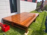 제주도 원목 가구 목공방 야외 정원 회사 학교 카페 원목 평상 : 모리가구공방