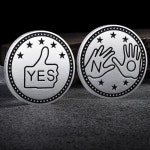 새로운 예 아니요 결정을 위한 동전 행운의 금도금 도전 동전 기념 공예 기념품 및 선물 : joayo2