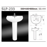 수림도기 SLP-233 원홀 긴다리 세면기 세면대 부속별도 [수전별도구매] : 토우 타일앤바스