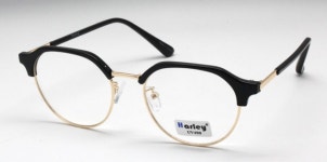 빅사이즈 하금테 안경테 51사이즈 H5259 블랙 투명화이트 : OPTICAL MANIA