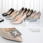 [바닐라슈] 헤치온 슬림 큐빅장식 펌프스(7cm) : 바닐라슈