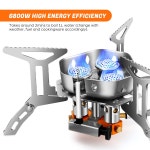 오도랜드 6800W 강력한 방풍 캠프 스토브 바람막이 있는 캠핑 취사용품 가스 버너, 바람막이 와 가스 어뎁터 포함 : 조타닷컴