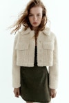 ZARA 자라 페이크 시어링 크롭 오버셔츠 뽀글리 자켓 : Big마켓