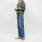 애드립청바지 넌스판 무오비 와이드 롱 데님 팬츠 : 릴리153