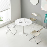 화이트 원형 테이블 홈 카페 식탁 커피숍 탁자 다양한사이즈 : 찐이다