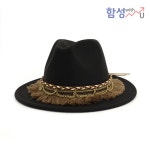 클래식 페도라 남녀공용 가을 영국 숙녀 재즈 모직 모자 큰 챙 패션 중절모 밀짚모자 : 리유진