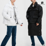 뉴오랜드 남녀공용 두가지 타입 트랜스폼 하이넥 웰론 롱앤숏패딩 커플 투웨이 생활방수 방한 점퍼 : 뉴오랜드