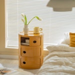 북유럽 컬러 원형 깡통 사이드 테이블 캐비닛 플라스틱 서랍장 3단 : 치폴레샵