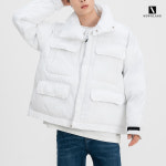 뉴오랜드 1+1 남녀공용 두가지 타입 트랜스폼 웰론 롱앤숏패딩 투웨이 생활방수 방한 점퍼 : 뉴오랜드